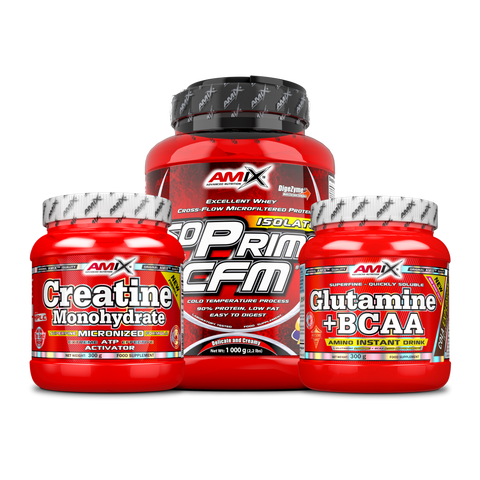 Pack Proteína Aislado de Suero IsoPrime 1Kg + Creatina + Gluta-bcaas