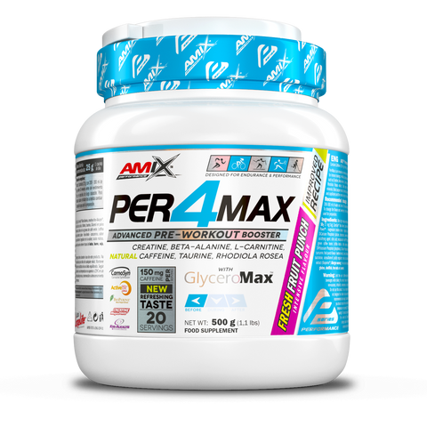 Pre-entreno Per4Max 500gr - Amix Performance & PER4MAX 500 GR Fruit Punch