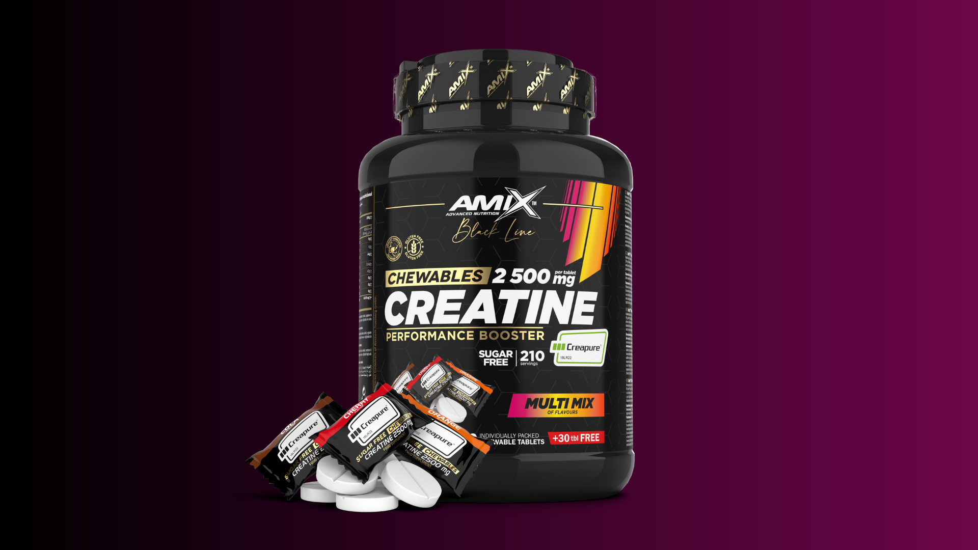 New format of chewable creatine: 210 Tablets