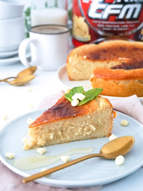 Tarta de queso de chocolate blanco