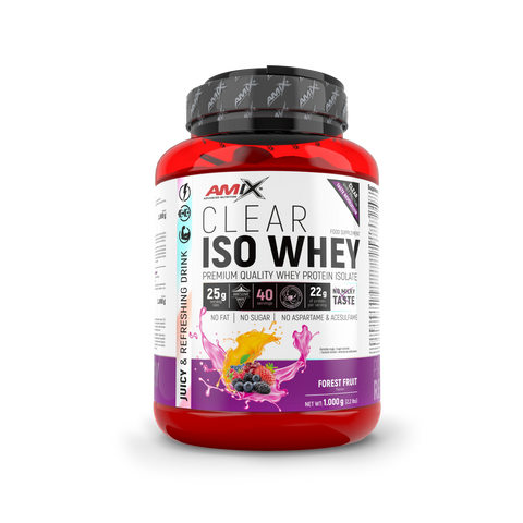 Proteína Clear ISO Whey – Amix™ (10) & CLEAR ISO WHEY 1 KG Frutas del bosque