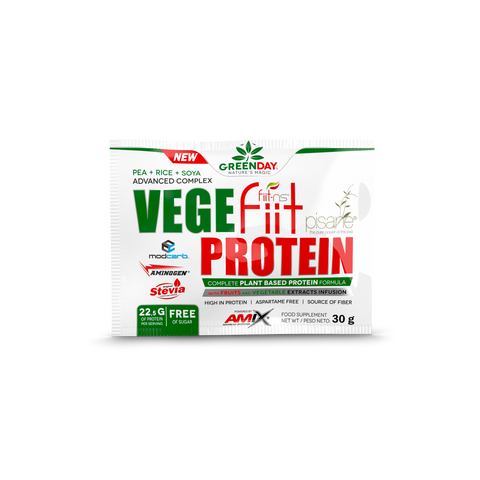 VEGEfiit PROTEIN (1) & UNIDOSIS VEGEfiit PROTEIN 30 GR Cacahuete-choco-caramelo