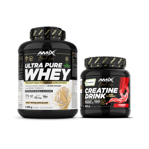 Pack Proteína Ultra Pure Whey 1kg + Creatina Creapure Powder Drink 350g - Black Line