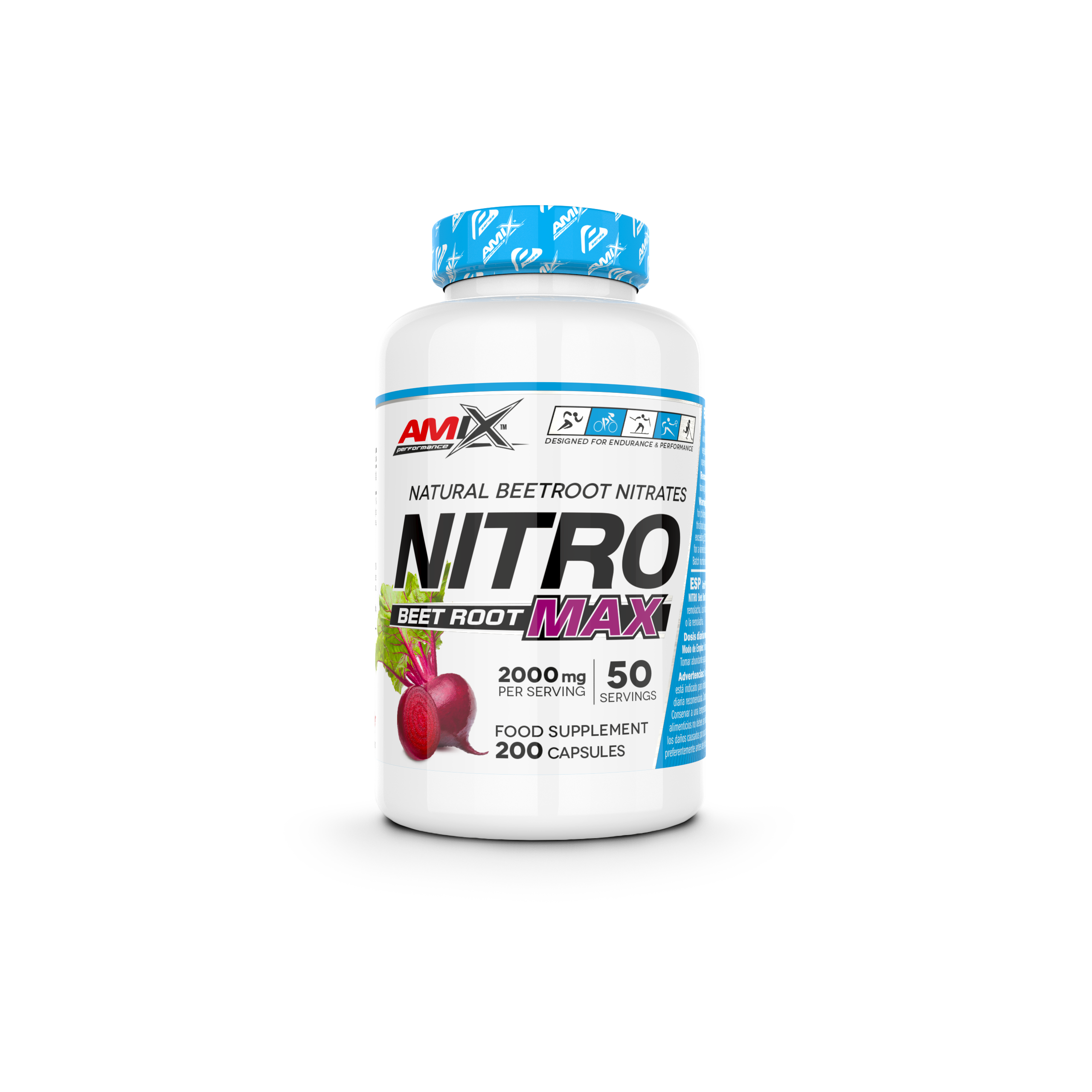 Nitro Bet Root MaX 200 caps (Beet Nitrates) - Amix Performance